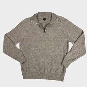 J.Crew Gray Heather 100% Cotton Quarter Zip Sweater Men’s Medium Pullover